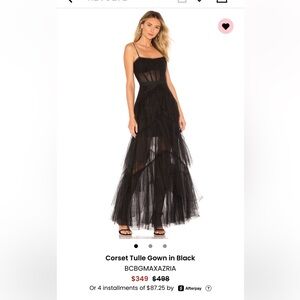Corset Tulle Gown in Black, New Years Eve Formal Dress, NYE